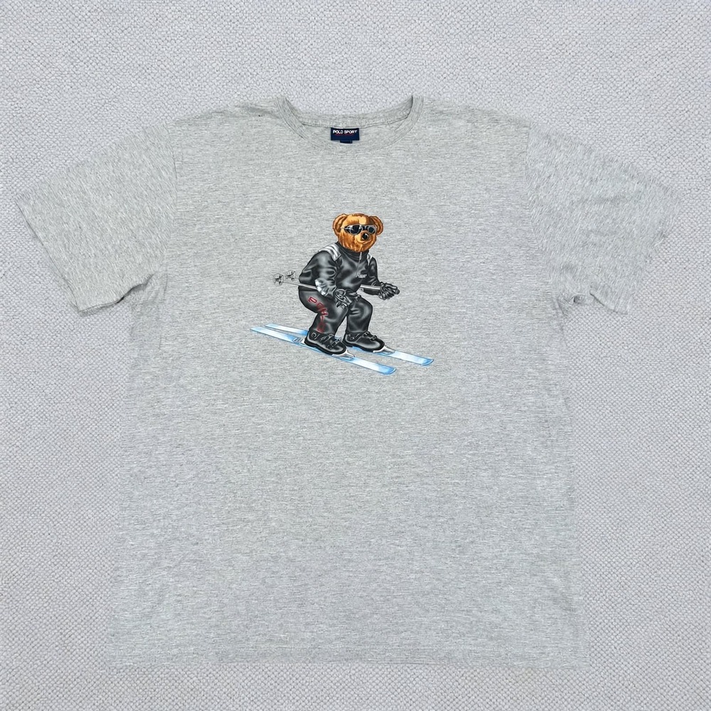 Polo Sport Ralph Lauren Ski Bear Graphic T-Shirt Grey Men's Size XL